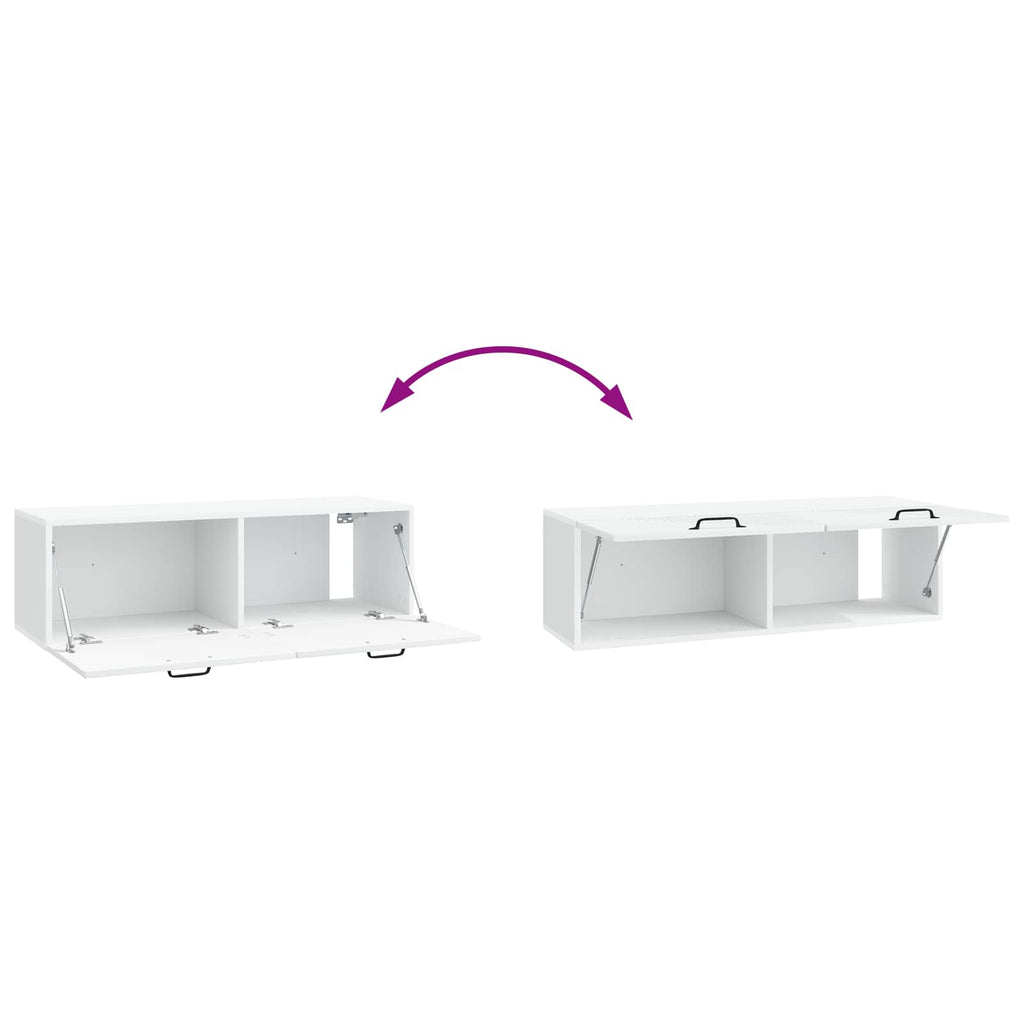 vidaXL Szafka RTV montowana na ścianie Biały 98 x 31 x 30 cm