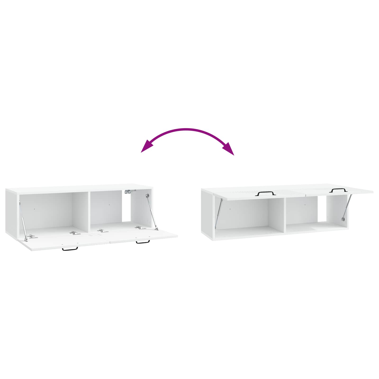 vidaXL Szafka RTV montowana na ścianie Biały 98 x 31 x 30 cm