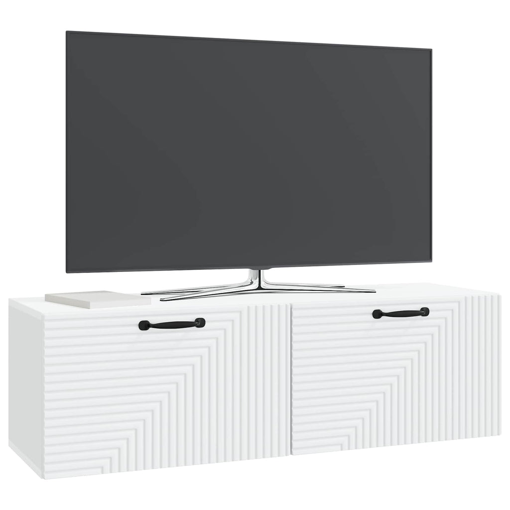 vidaXL Szafka RTV montowana na ścianie Biały 98 x 31 x 30 cm