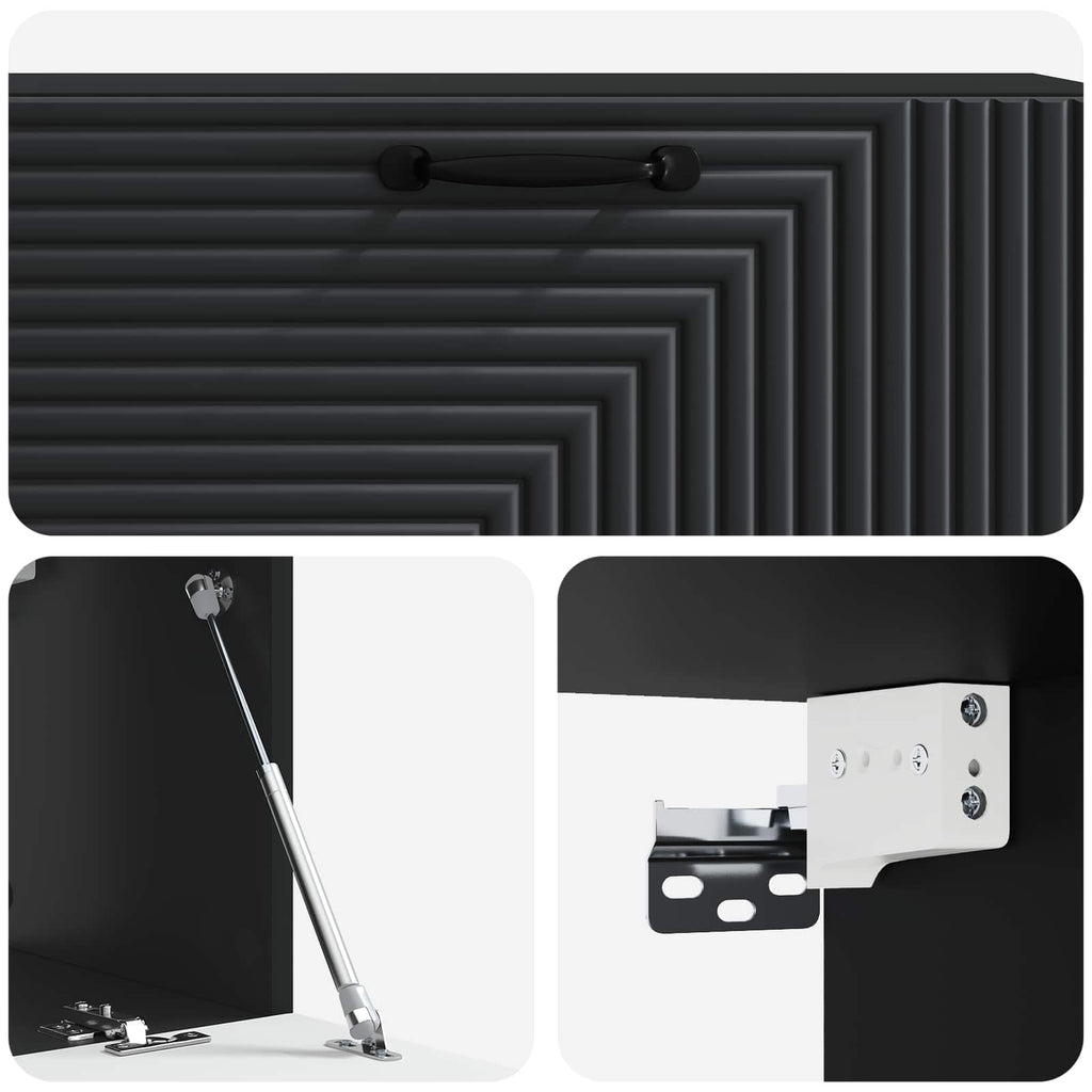 vidaXL Szafka RTV montowana na ścianie Czarny 98 x 31 x 30 cm