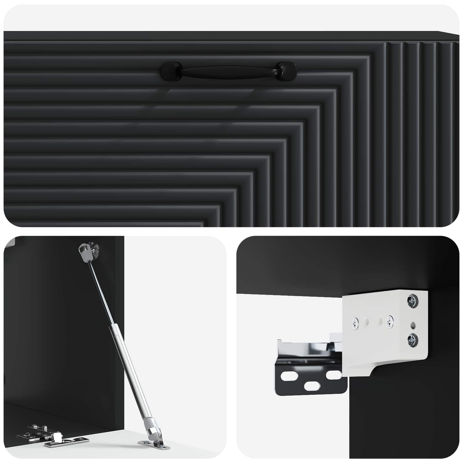 vidaXL Szafka RTV montowana na ścianie Czarny 98 x 31 x 30 cm