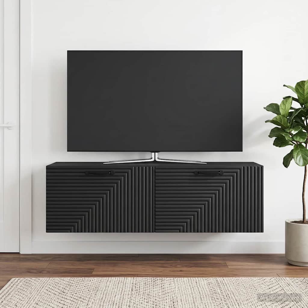vidaXL Szafka RTV montowana na ścianie Czarny 98 x 31 x 30 cm