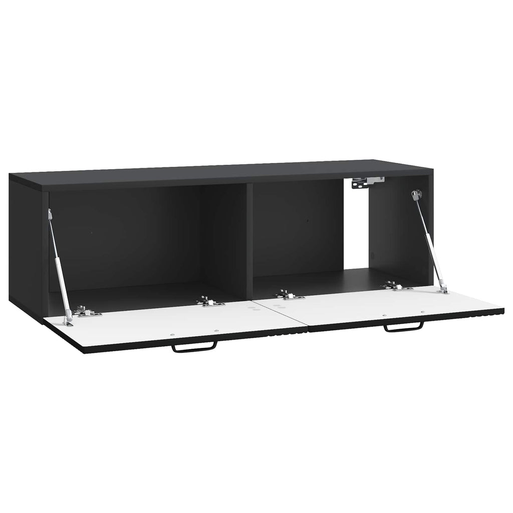 vidaXL Szafka RTV montowana na ścianie Czarny 98 x 31 x 30 cm