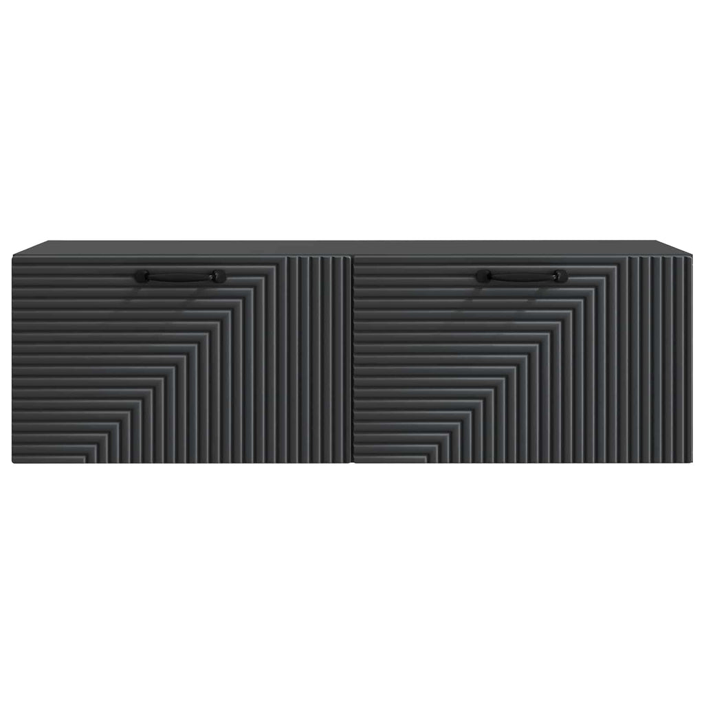 vidaXL Szafka RTV montowana na ścianie Czarny 98 x 31 x 30 cm