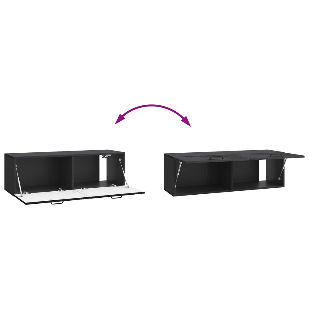 vidaXL Szafka RTV montowana na ścianie Czarny 98 x 31 x 30 cm