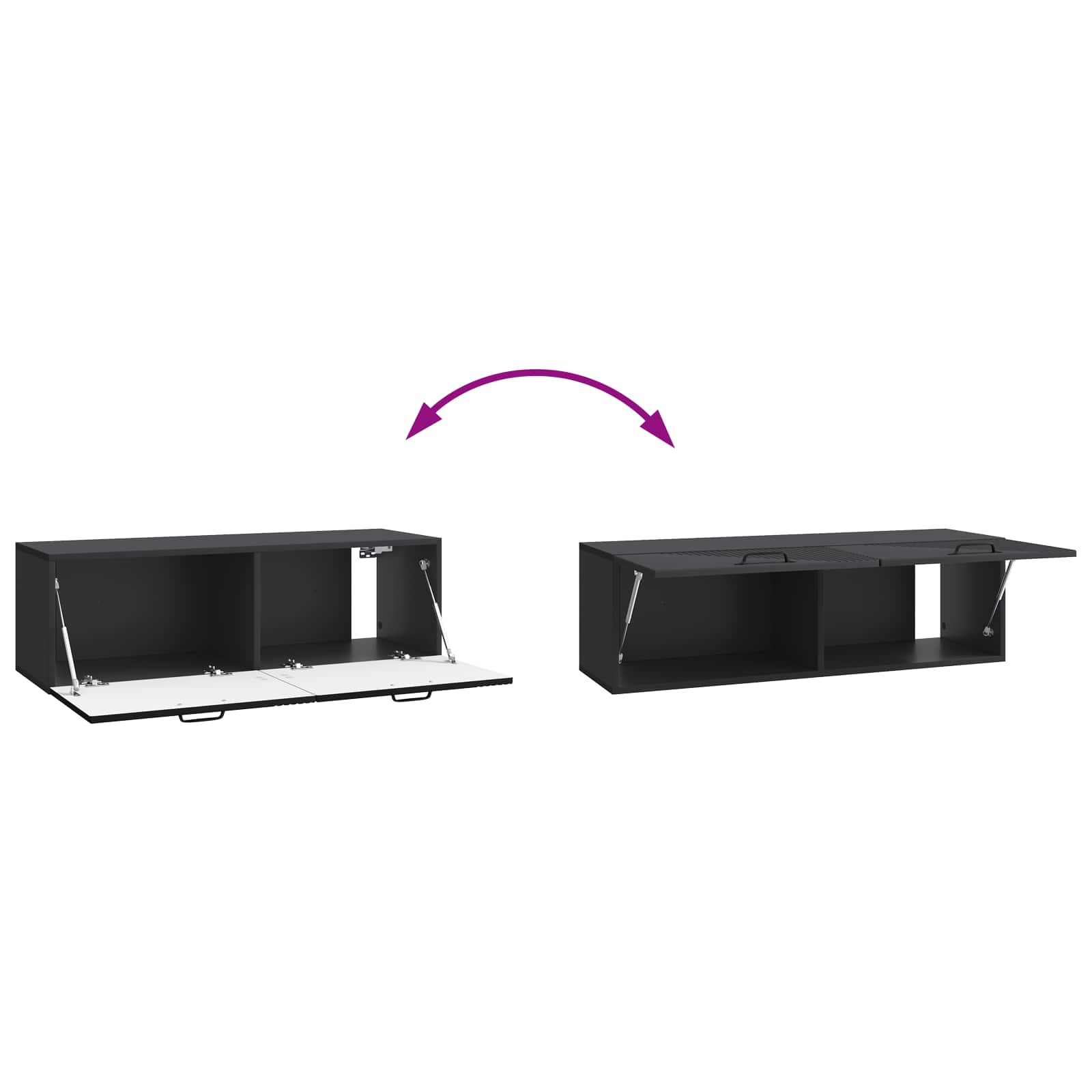 vidaXL Szafka RTV montowana na ścianie Czarny 98 x 31 x 30 cm