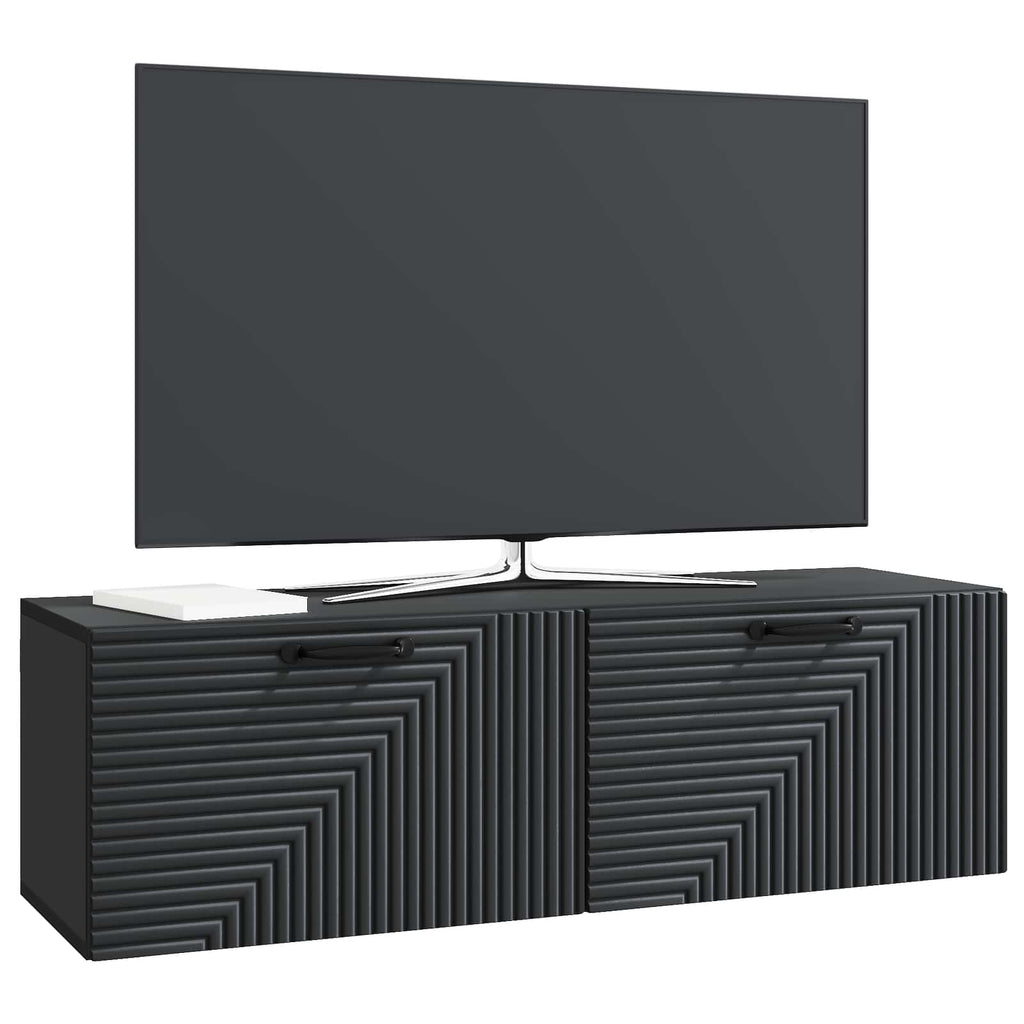 vidaXL Szafka RTV montowana na ścianie Czarny 98 x 31 x 30 cm