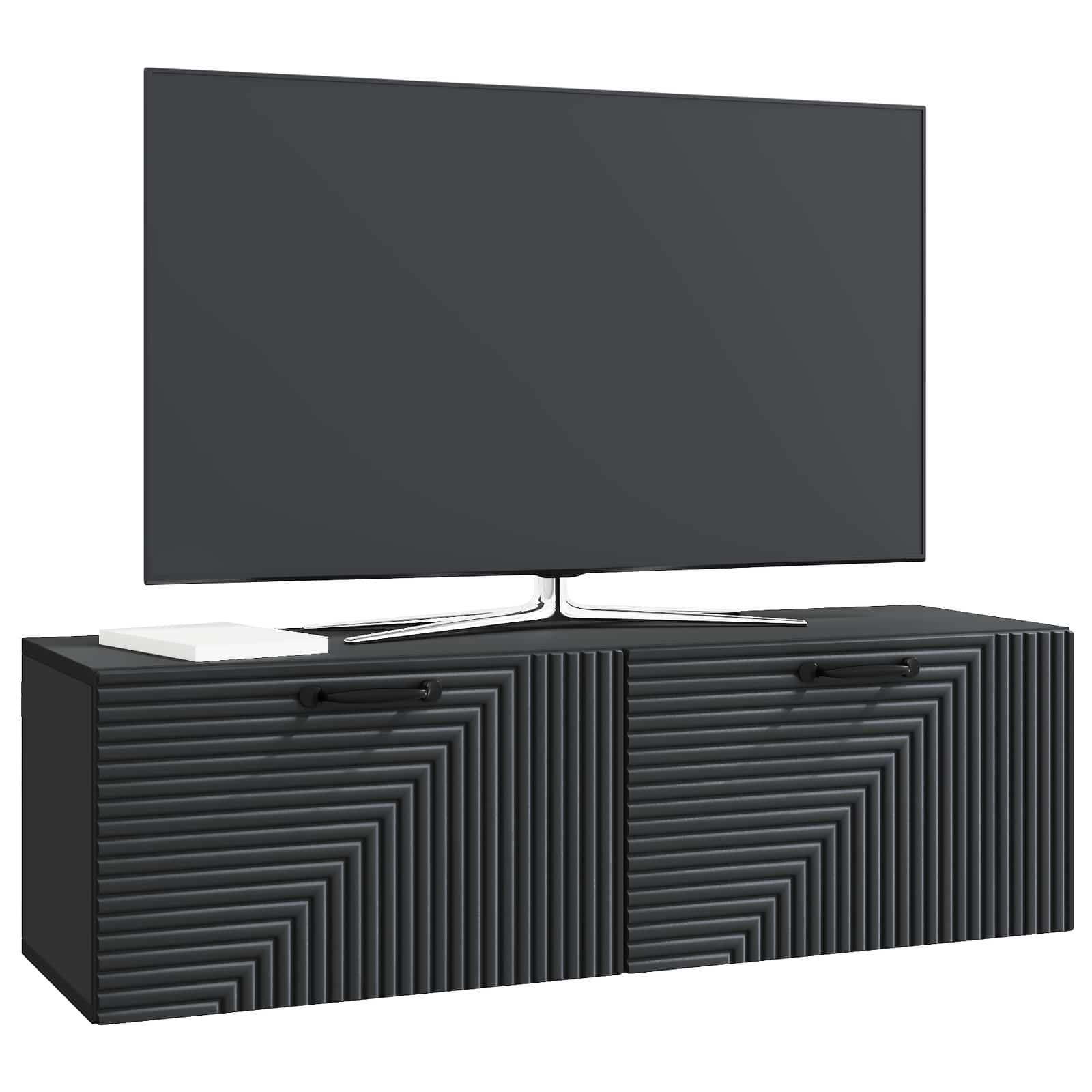 vidaXL Szafka RTV montowana na ścianie Czarny 98 x 31 x 30 cm