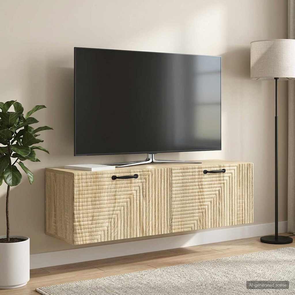 vidaXL Szafka RTV montowana na ścianie dąb Sonoma 98 x 31 x 30 cm
