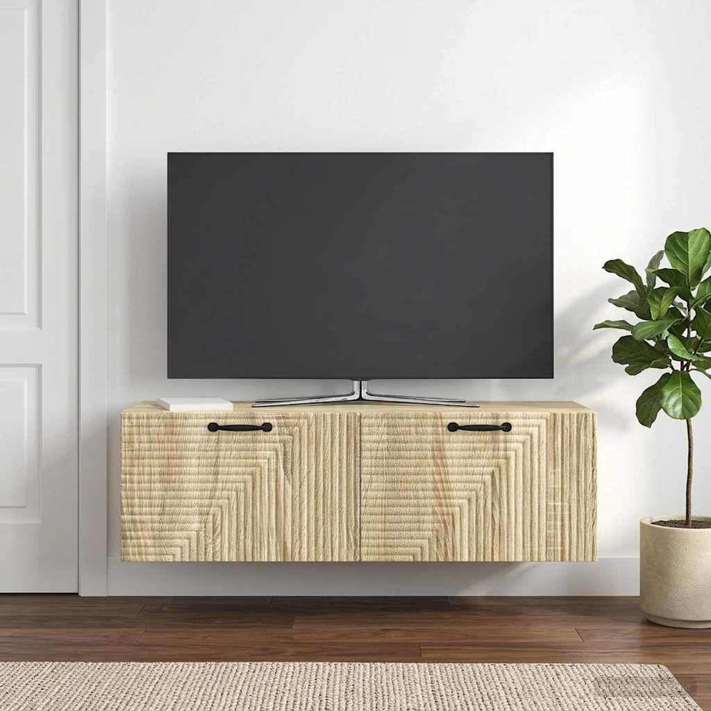 vidaXL Szafka RTV montowana na ścianie dąb Sonoma 98 x 31 x 30 cm