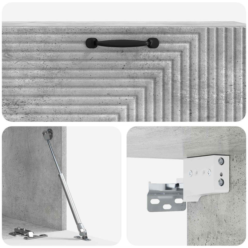 vidaXL Szafka RTV montowana na ścianie Betonowy szary 98 x 31 x 30 cm