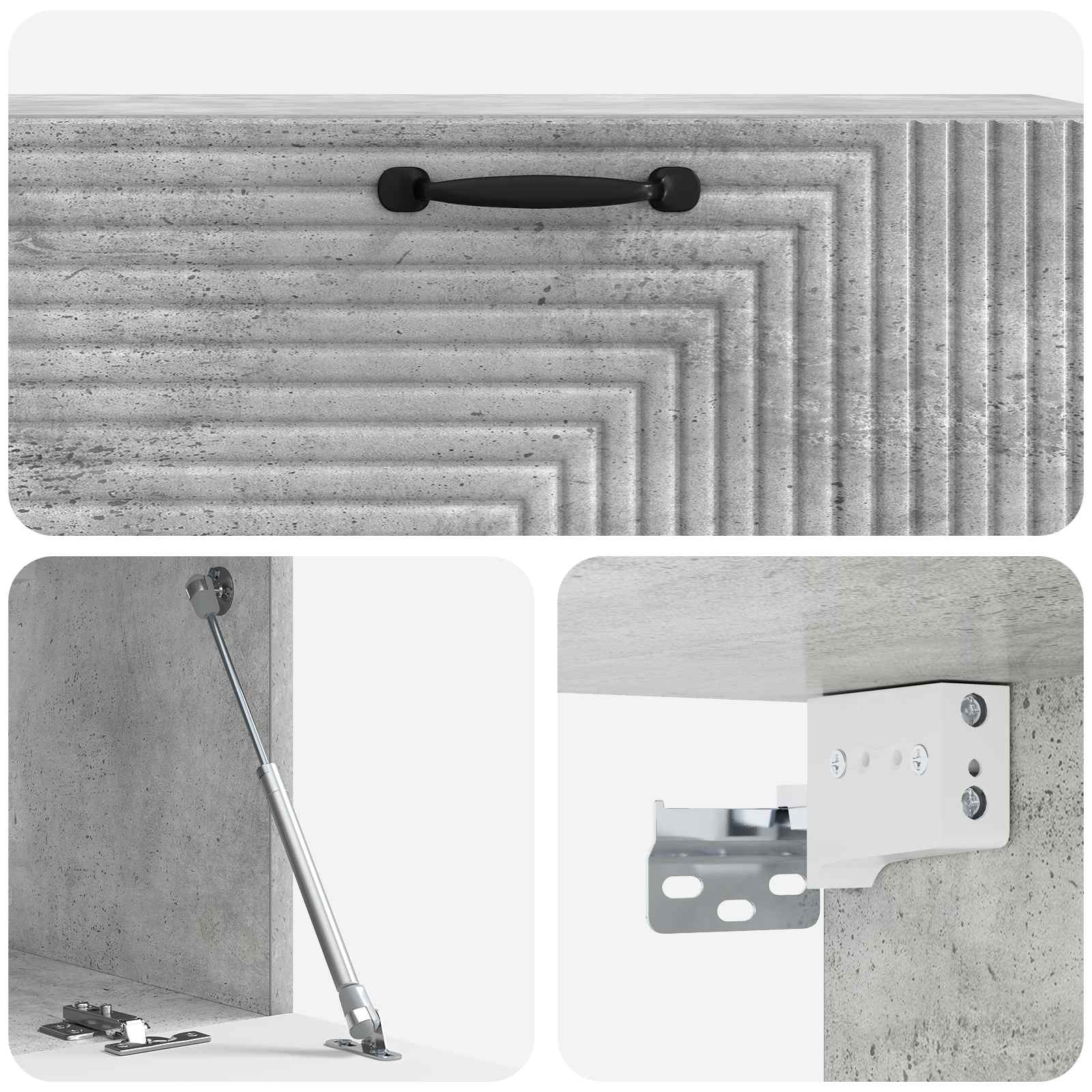 vidaXL Szafka RTV montowana na ścianie Betonowy szary 98 x 31 x 30 cm