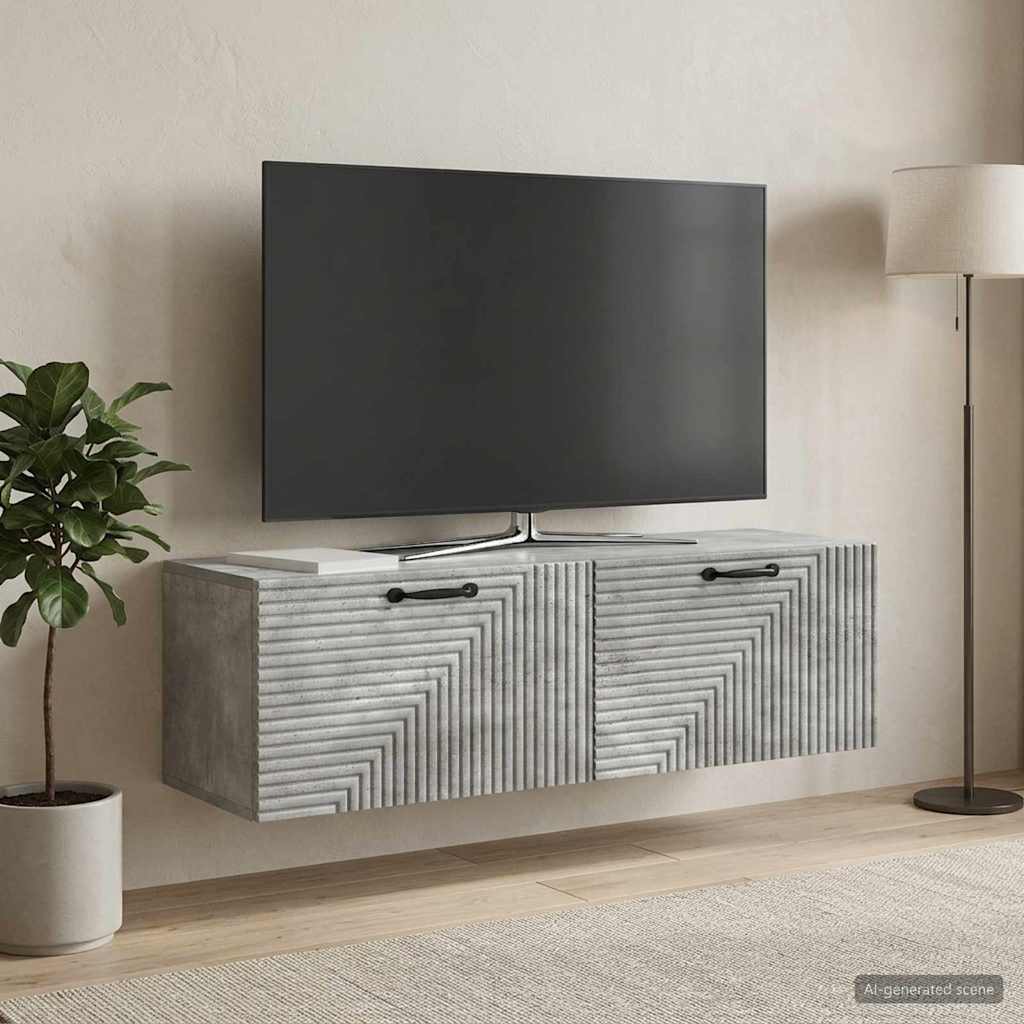 vidaXL Szafka RTV montowana na ścianie Betonowy szary 98 x 31 x 30 cm
