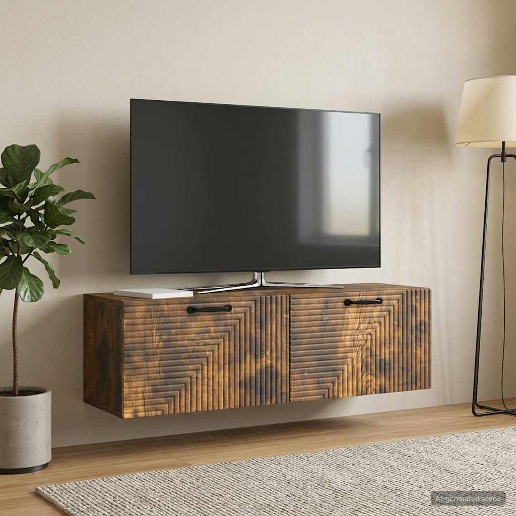 vidaXL Szafka RTV montowana na ścianie Dąb wędzony 98 x 31 x 30 cm