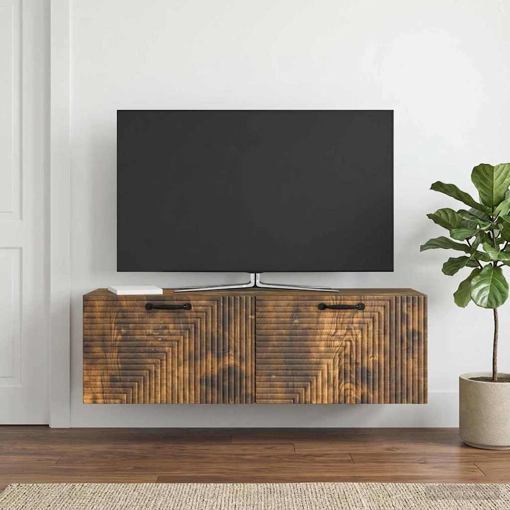 vidaXL Szafka RTV montowana na ścianie Dąb wędzony 98 x 31 x 30 cm