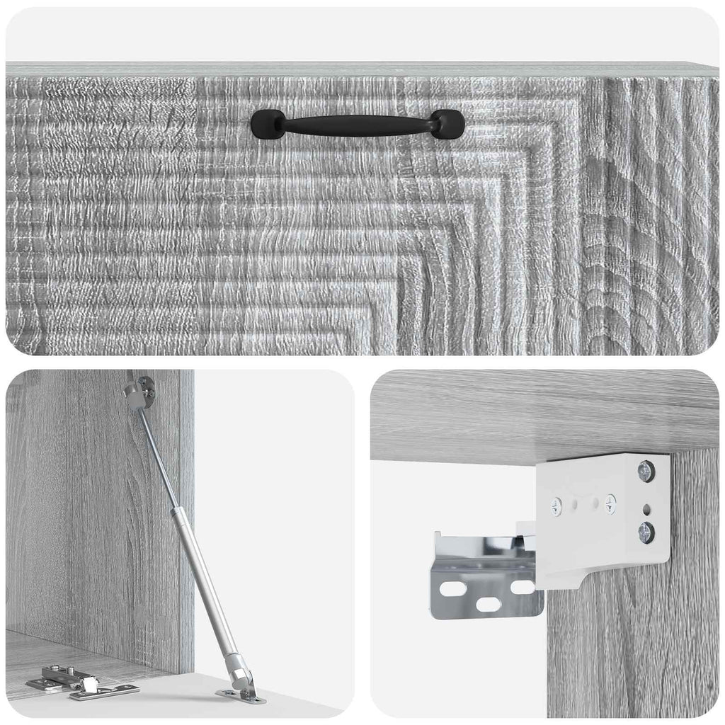 vidaXL Szafka RTV montowana na ścianie Szary Sonoma 98 x 31 x 30 cm