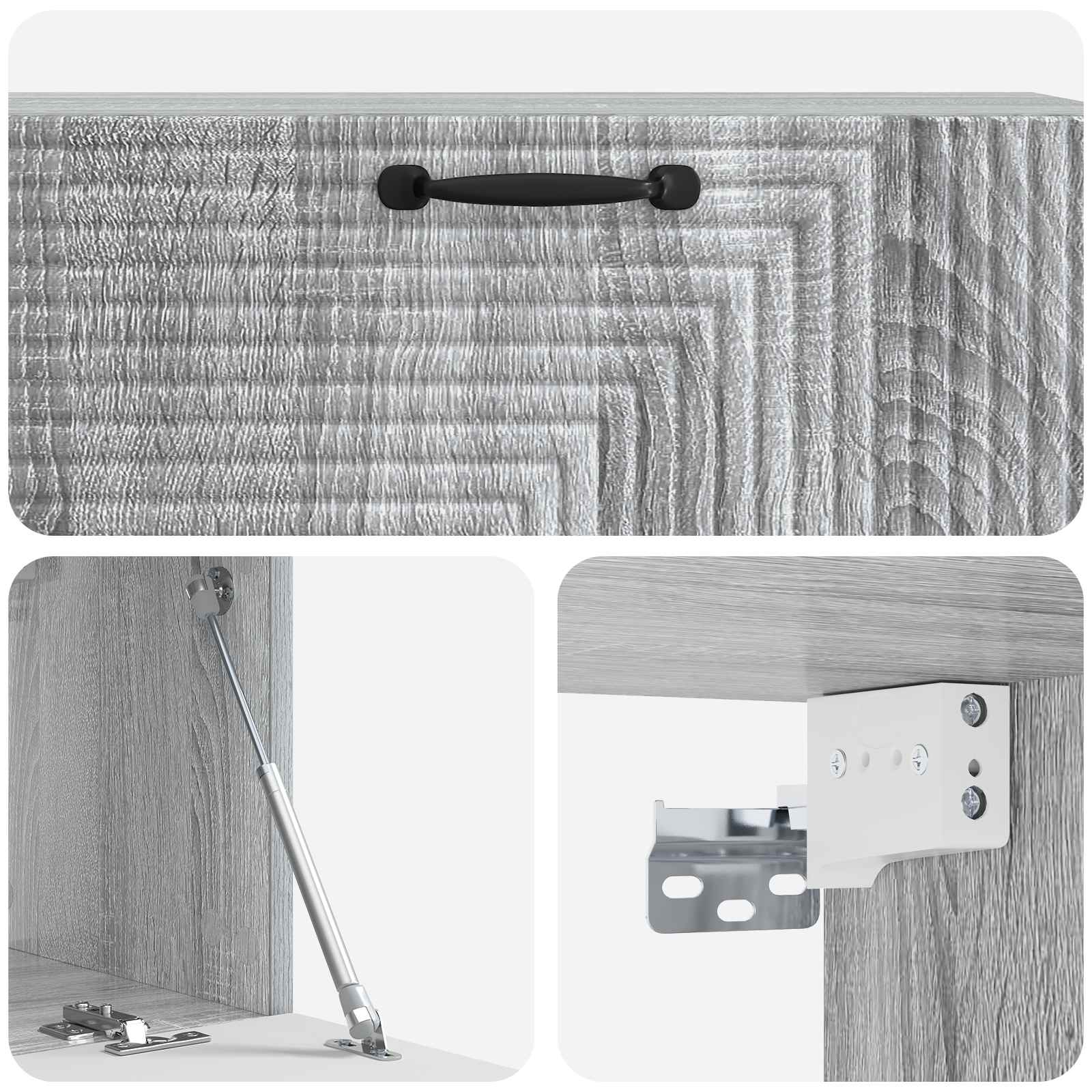 vidaXL Szafka RTV montowana na ścianie Szary Sonoma 98 x 31 x 30 cm
