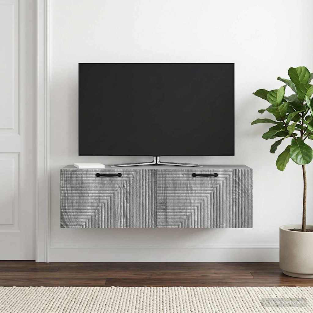 vidaXL Szafka RTV montowana na ścianie Szary Sonoma 98 x 31 x 30 cm