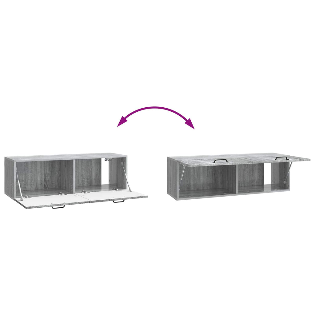 vidaXL Szafka RTV montowana na ścianie Szary Sonoma 98 x 31 x 30 cm