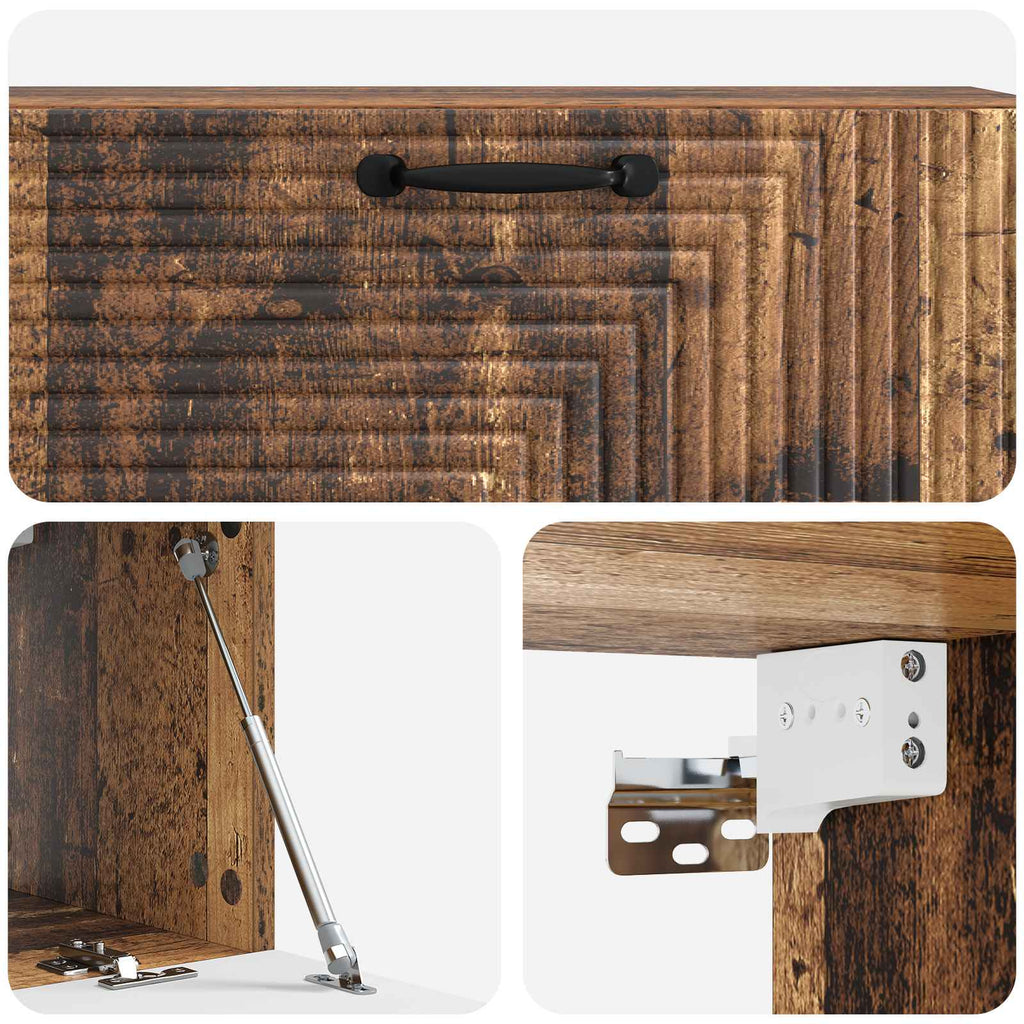 vidaXL Szafka RTV montowana na ścianie Stare drewno 98 x 31 x 30 cm