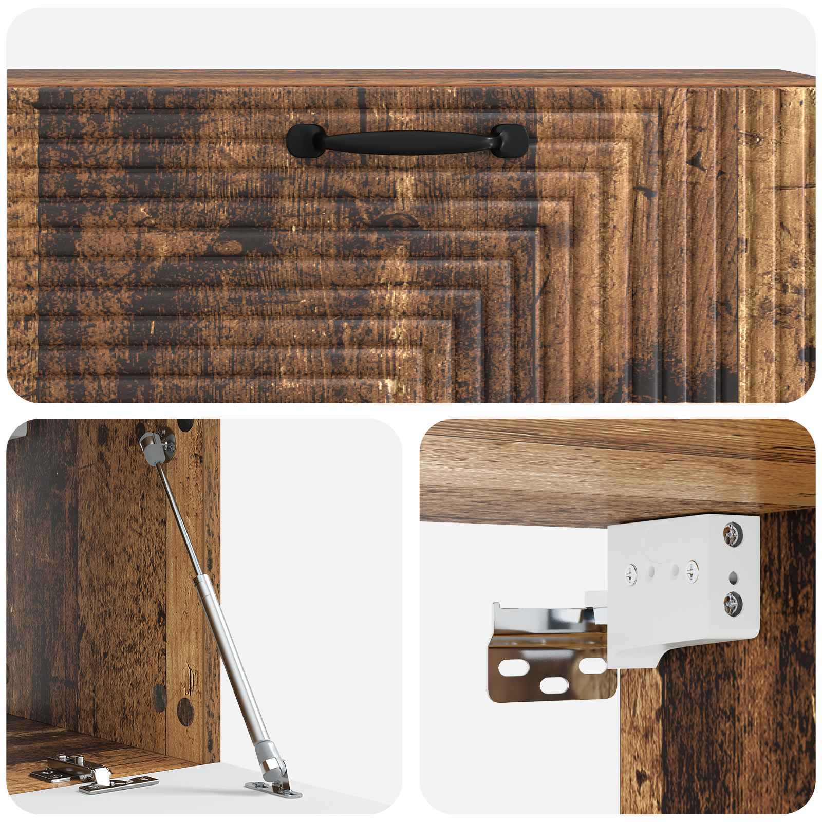 vidaXL Szafka RTV montowana na ścianie Stare drewno 98 x 31 x 30 cm