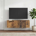 vidaXL Szafka RTV montowana na ścianie Stare drewno 98 x 31 x 30 cm