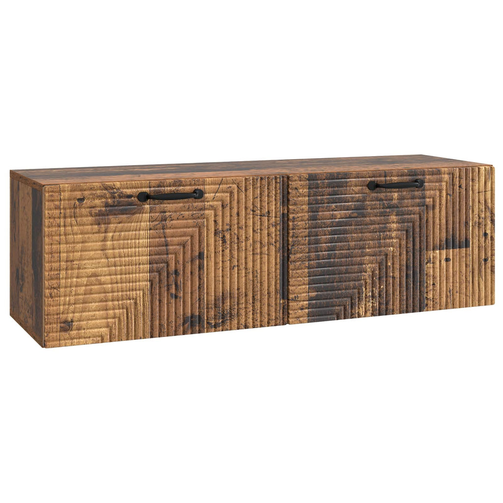 vidaXL Szafka RTV montowana na ścianie Stare drewno 98 x 31 x 30 cm
