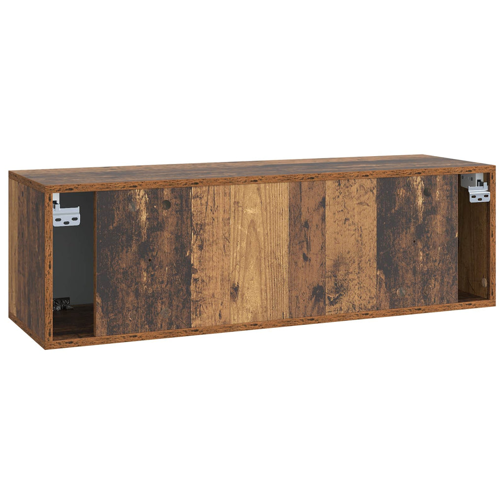vidaXL Szafka RTV montowana na ścianie Stare drewno 98 x 31 x 30 cm