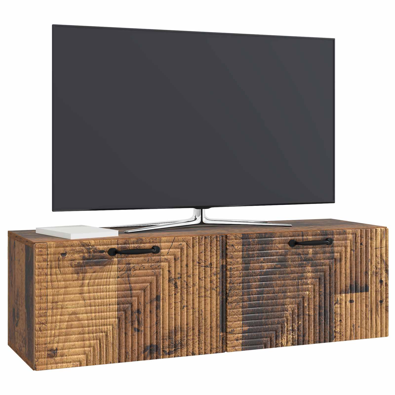 vidaXL Szafka RTV montowana na ścianie Stare drewno 98 x 31 x 30 cm