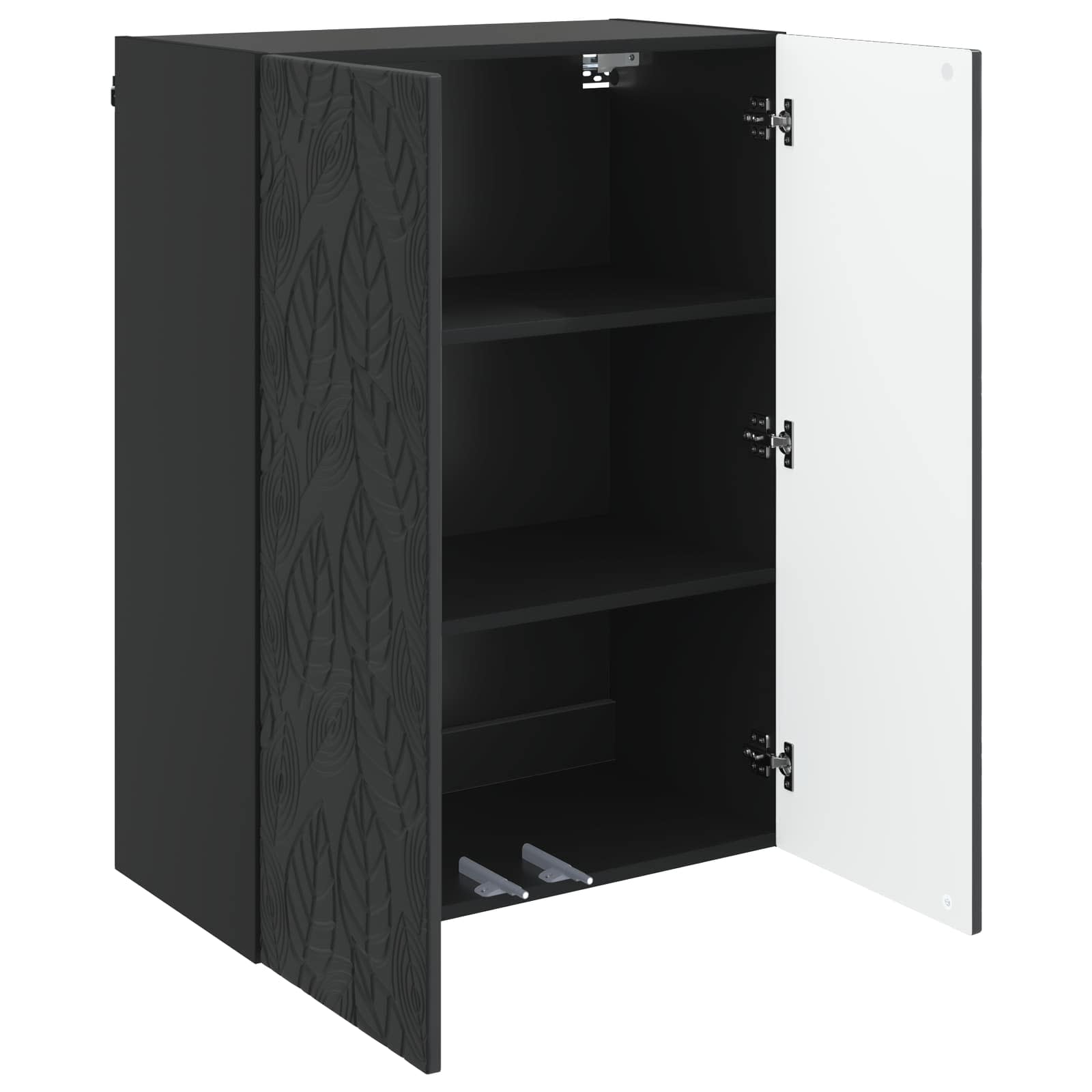vidaXL Szafka ścienna Czarny 66 x 34,5 x 90 cm Drewno inżynieryjne