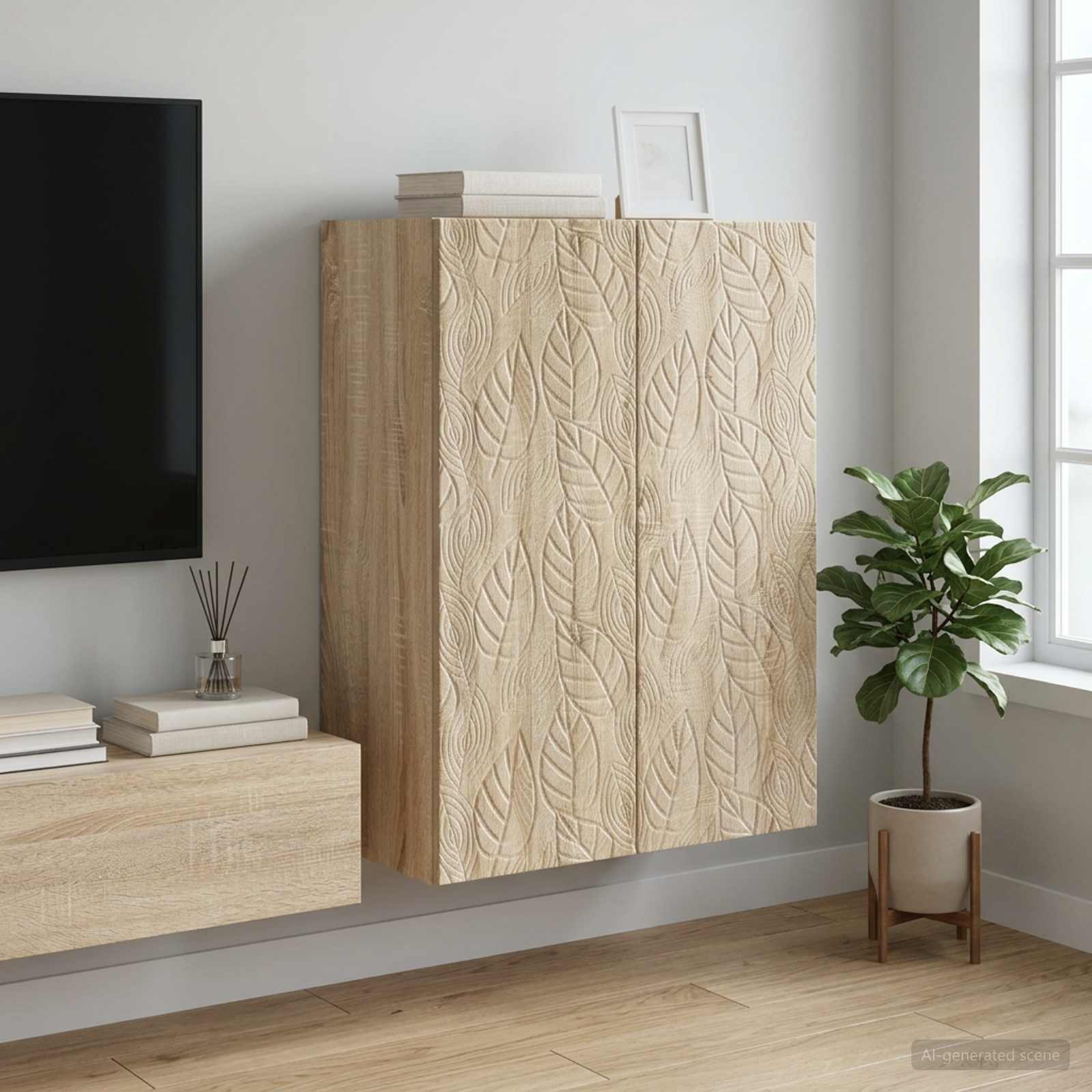vidaXL Szafka ścienna 66 x 34,5 x 90 cm Drewno inżynieryjne dąb Sonoma