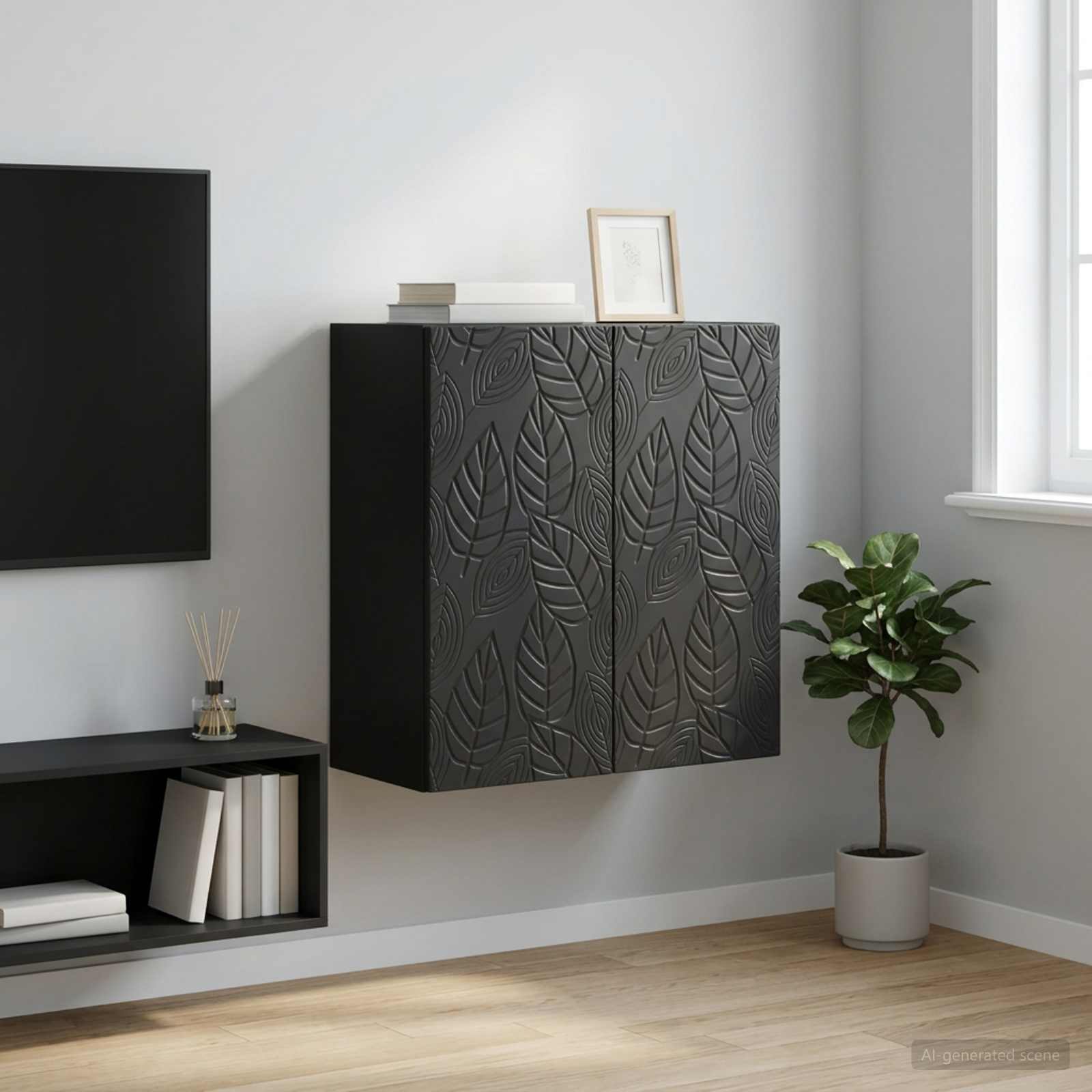 vidaXL Szafka ścienna 59 x 31 x 60 cm Drewno inżynieryjne Czarny