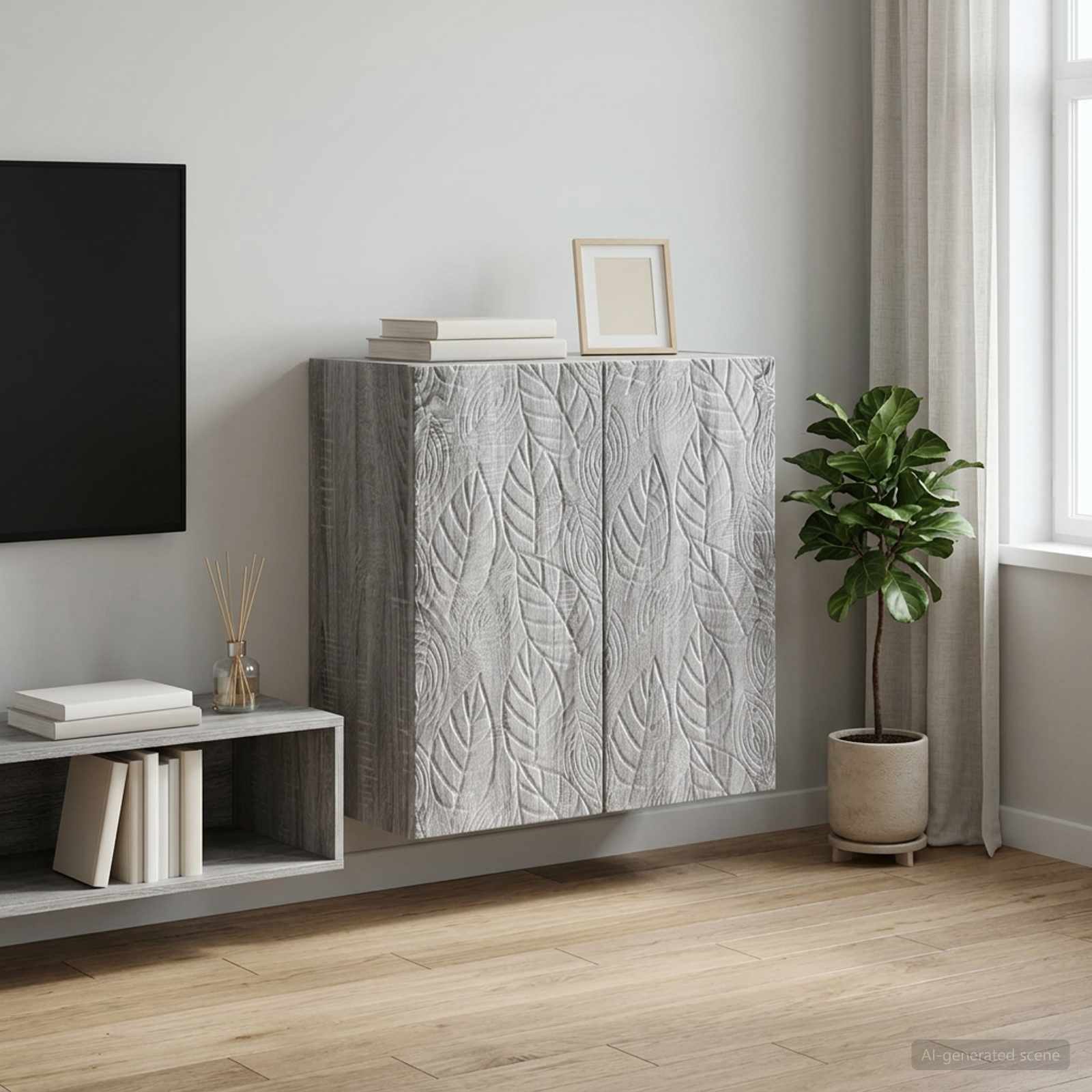vidaXL Szafka ścienna 59 x 31 x 60 cm Drewno inżynieryjne Szary Sonoma