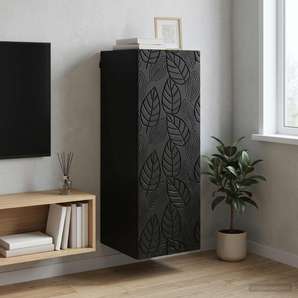 vidaXL Szafka ścienna 33 x 34,5 x 90 cm Drewno inżynieryjne Czarny