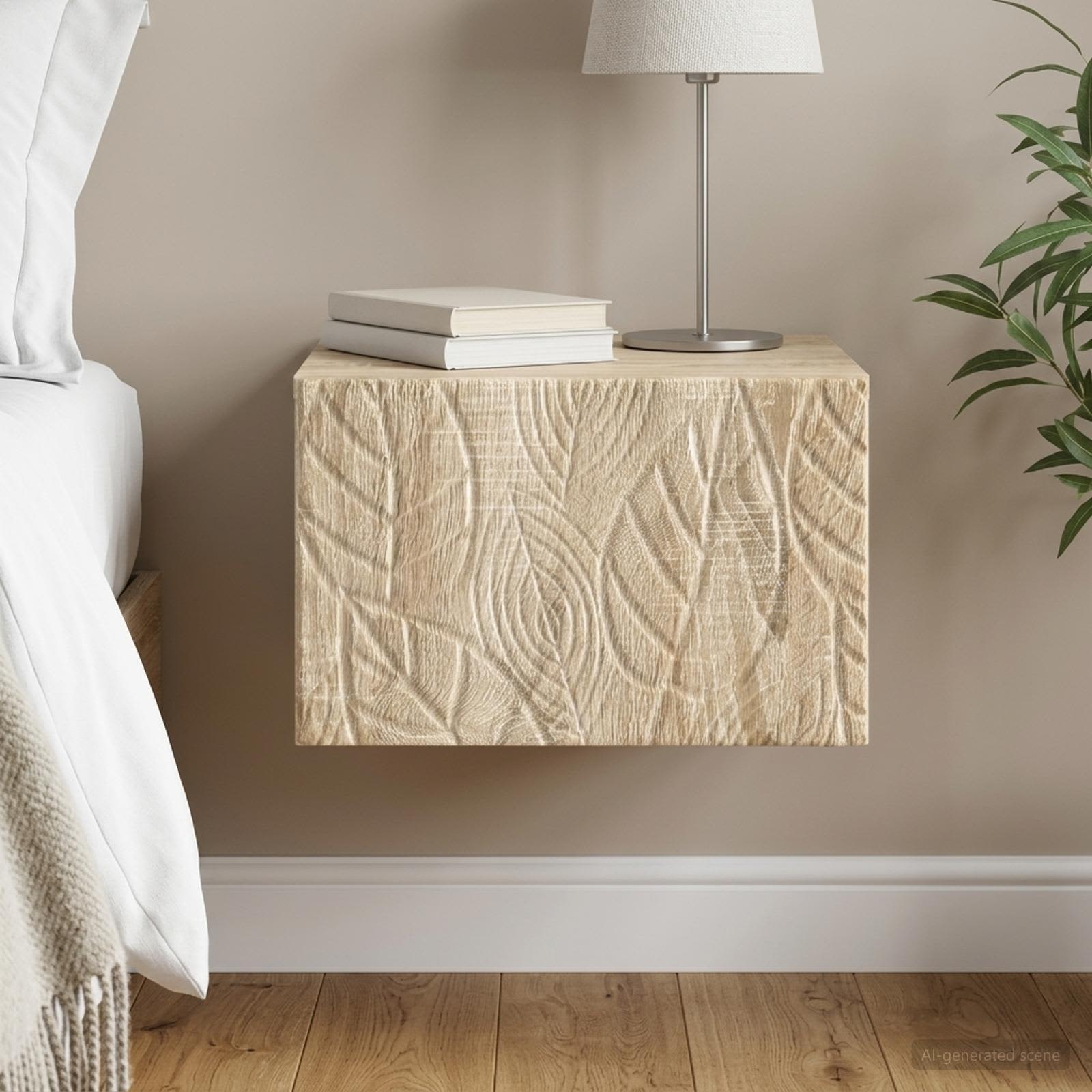 vidaXL Wisząca Szafka Nocna dąb Sonoma 49 x 34,5 x 20 cm