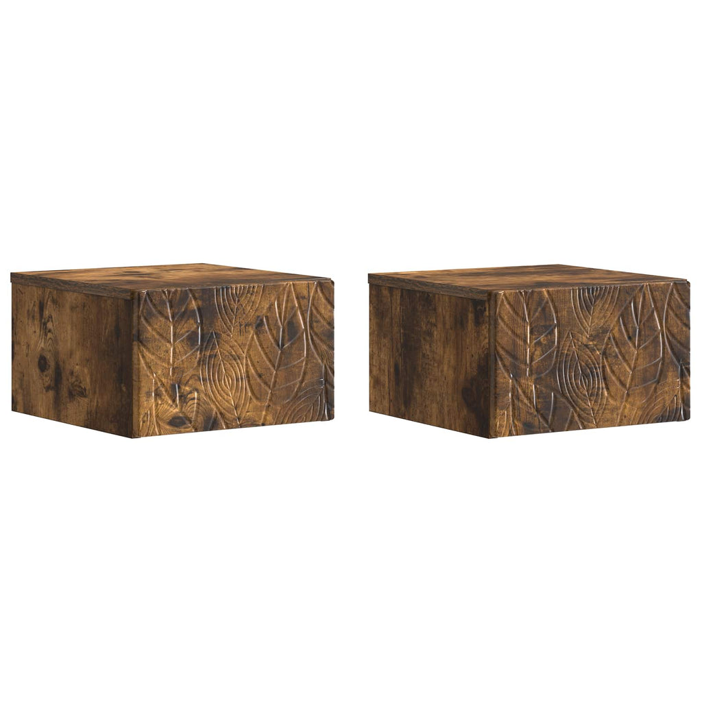 vidaXL Wisząca Szafka Nocna 2 szt. Dąb wędzony 49 x 34,5 x 20 cm