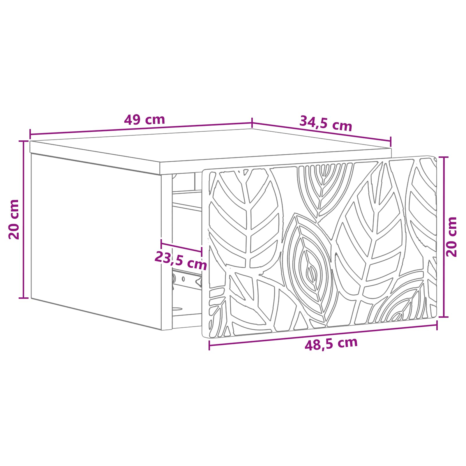 vidaXL Wisząca Szafka Nocna 2 szt. Stare drewno 49 x 34,5 x 20 cm