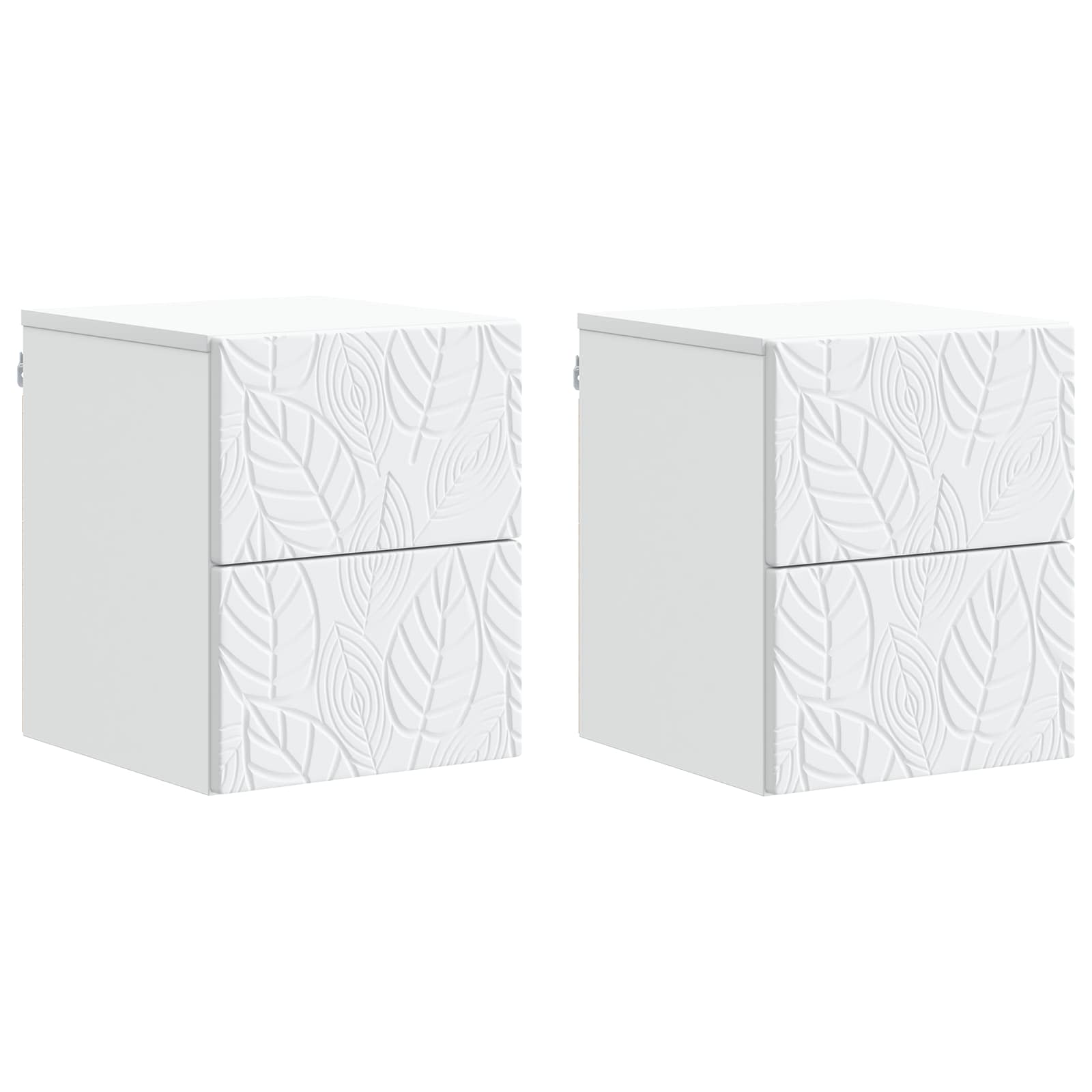 vidaXL Wisząca Szafka Nocna 2 pcs Biały 34,5 x 33 x 40 cm