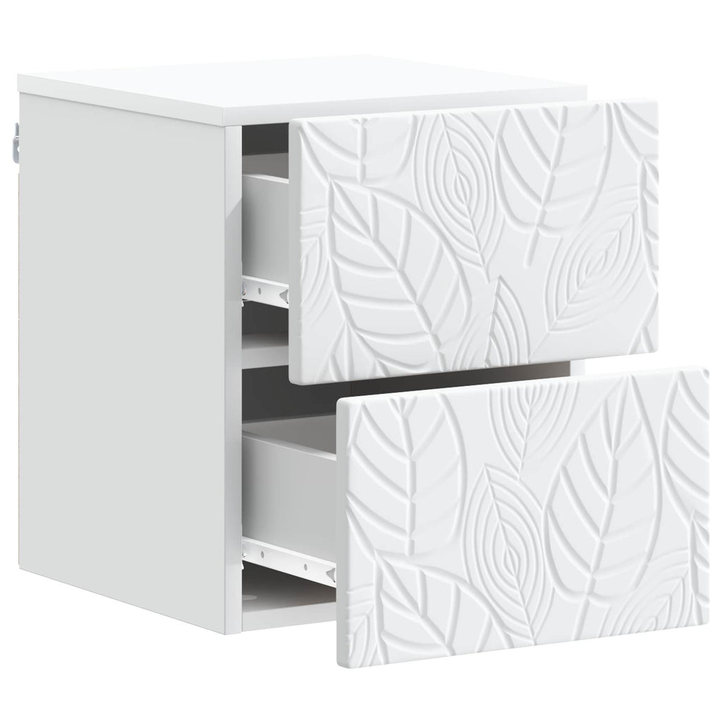 vidaXL Wisząca Szafka Nocna 2 pcs Biały 34,5 x 33 x 40 cm