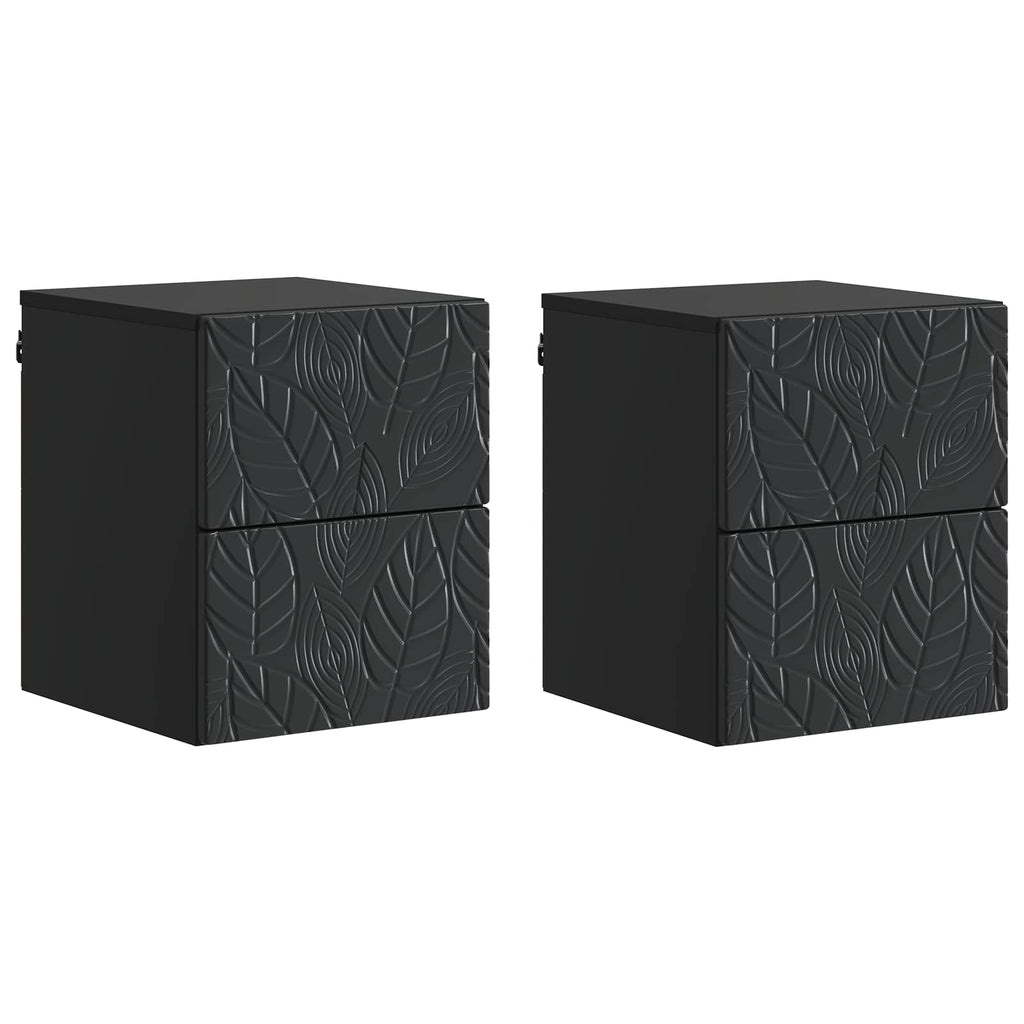 vidaXL Wisząca Szafka Nocna 2 pcs Czarny 34,5 x 33 x 40 cm