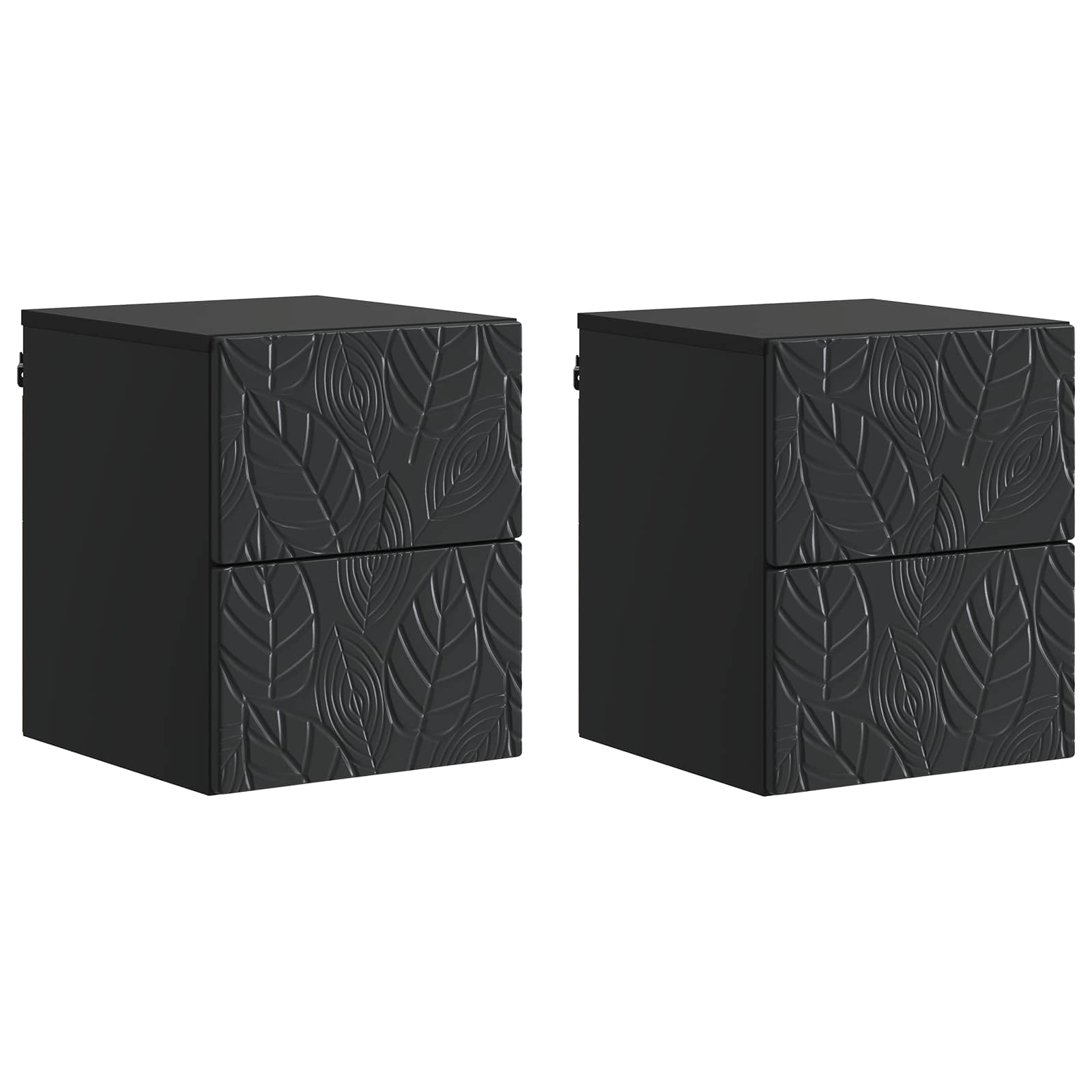 vidaXL Wisząca Szafka Nocna 2 pcs Czarny 34,5 x 33 x 40 cm