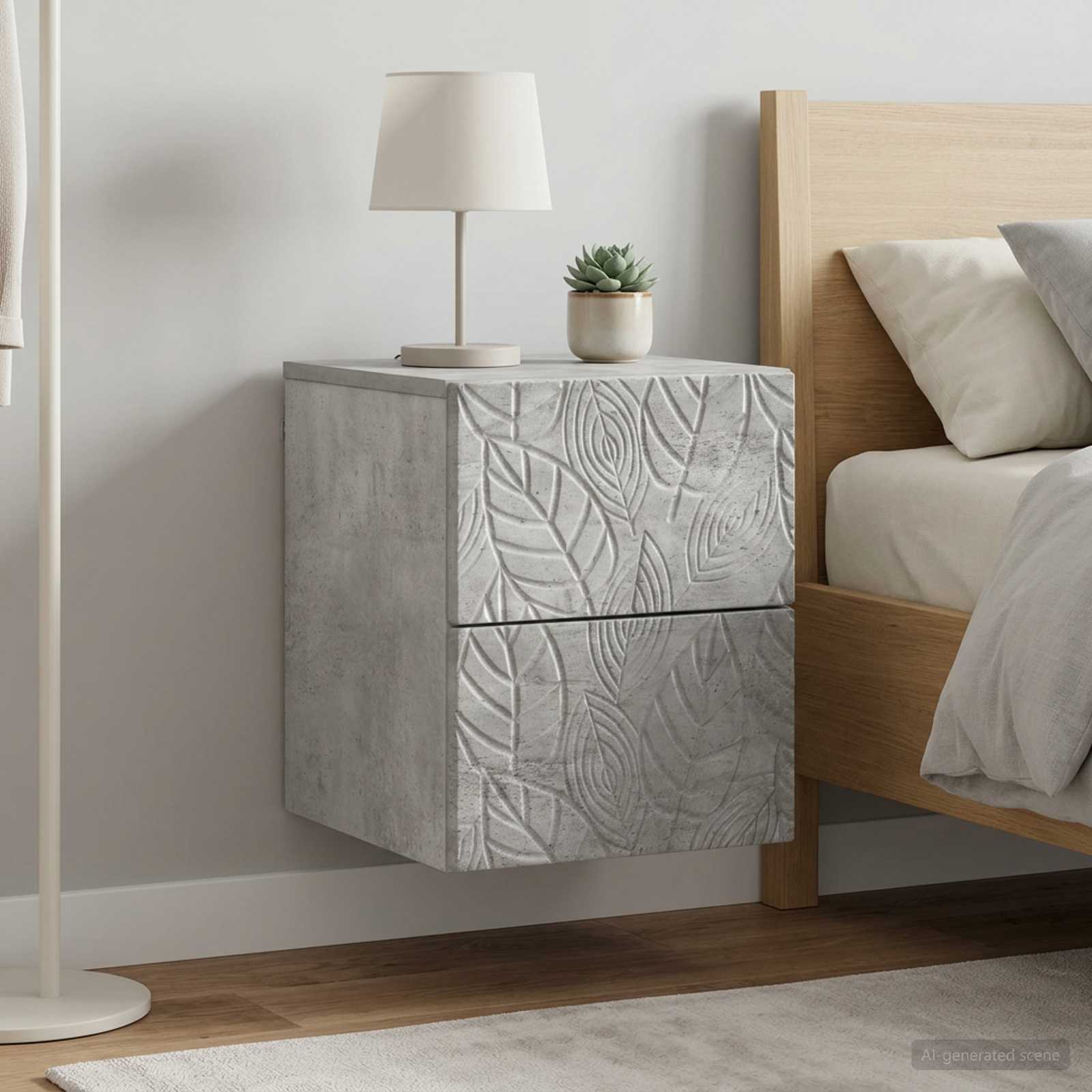 vidaXL Wisząca Szafka Nocna 2 szt. Betonowy szary 34,5 x 33 x 40 cm