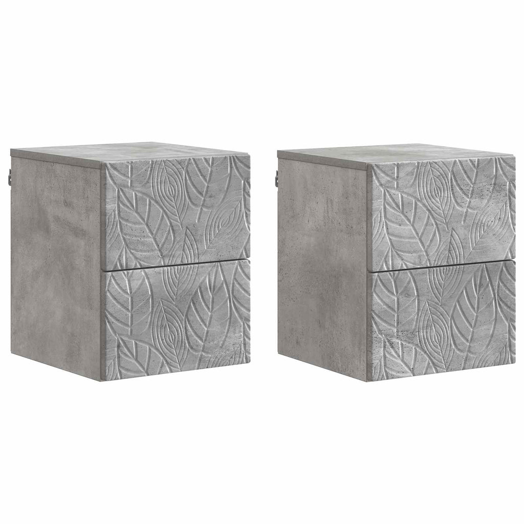 vidaXL Wisząca Szafka Nocna 2 szt. Betonowy szary 34,5 x 33 x 40 cm