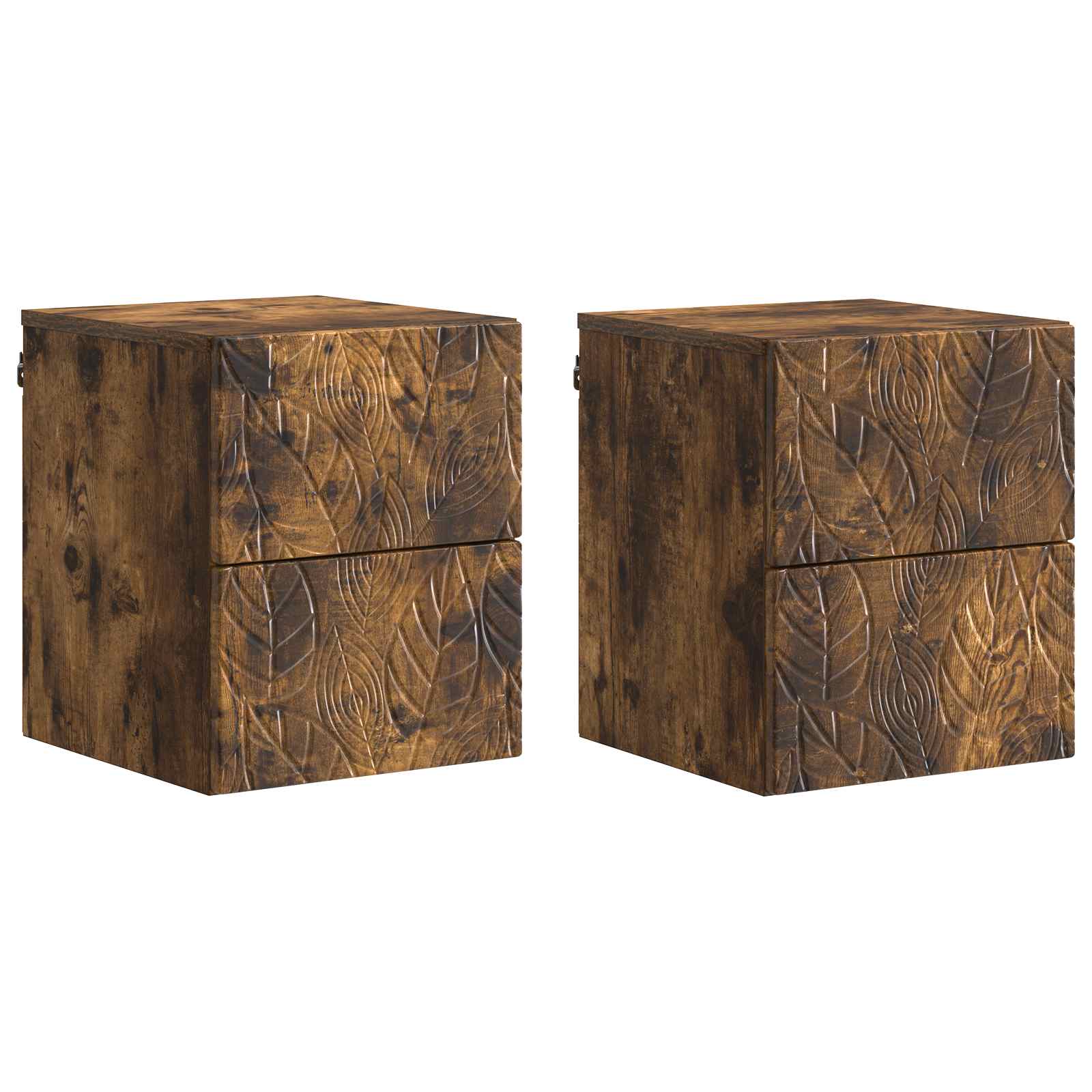 vidaXL Wisząca Szafka Nocna 2 pcs Dąb wędzony 34,5 x 33 x 40 cm