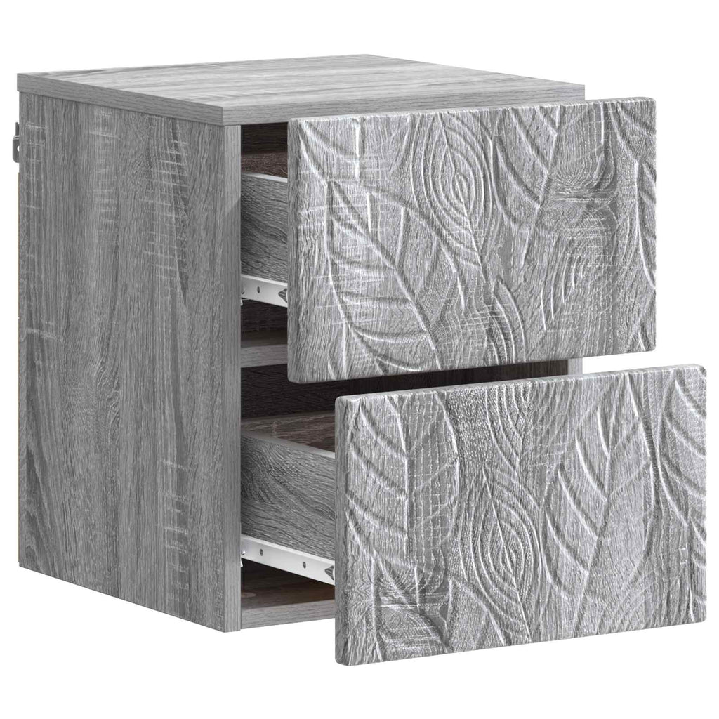 vidaXL Wisząca Szafka Nocna 2 pcs Szary Sonoma 34,5 x 33 x 40 cm
