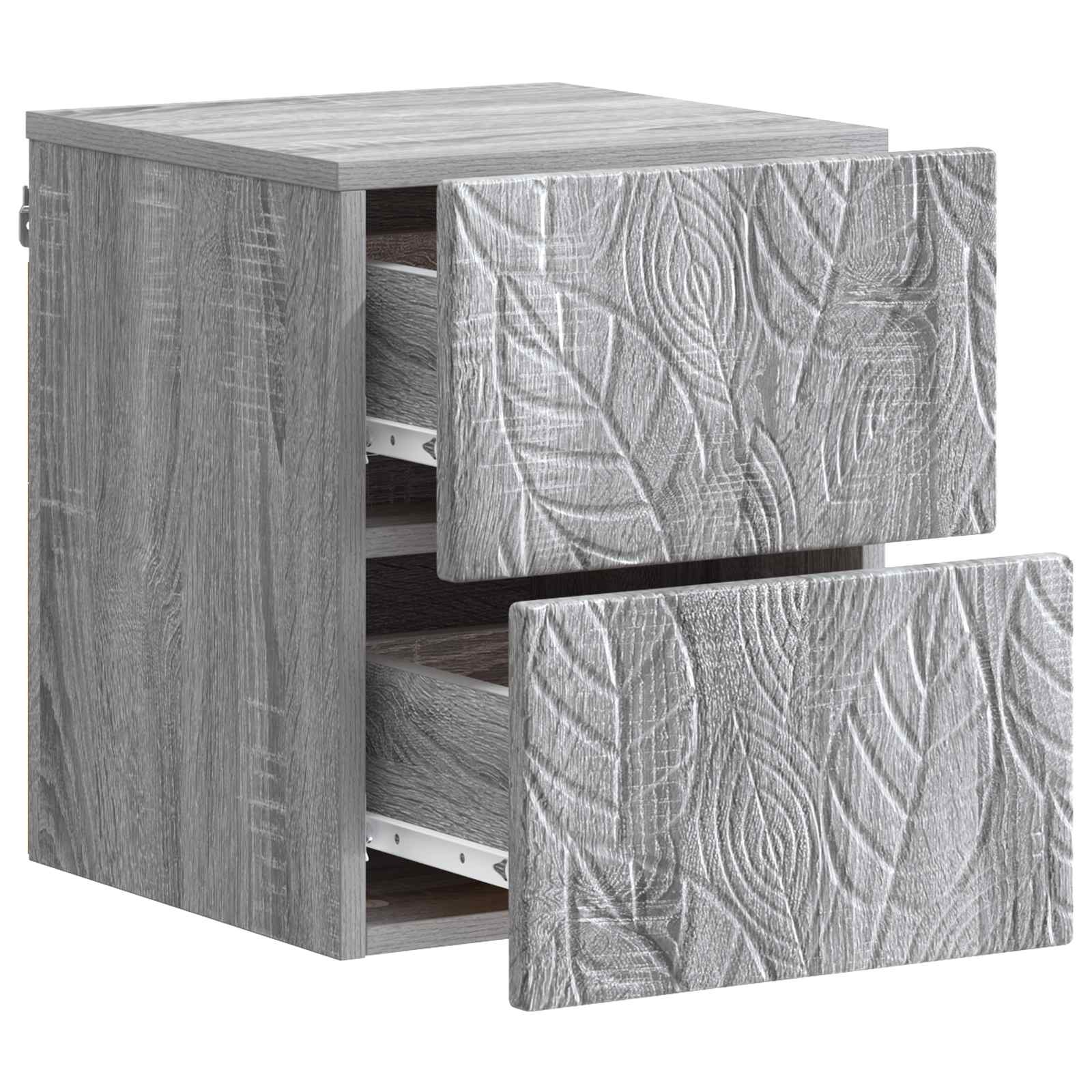 vidaXL Wisząca Szafka Nocna 2 pcs Szary Sonoma 34,5 x 33 x 40 cm
