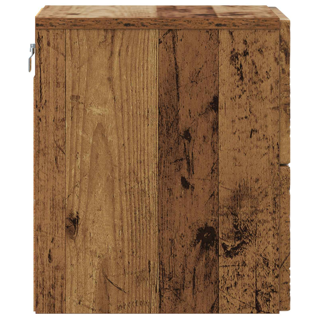 vidaXL Wisząca Szafka Nocna stare drewno 34,5 x 33 x 40 cm