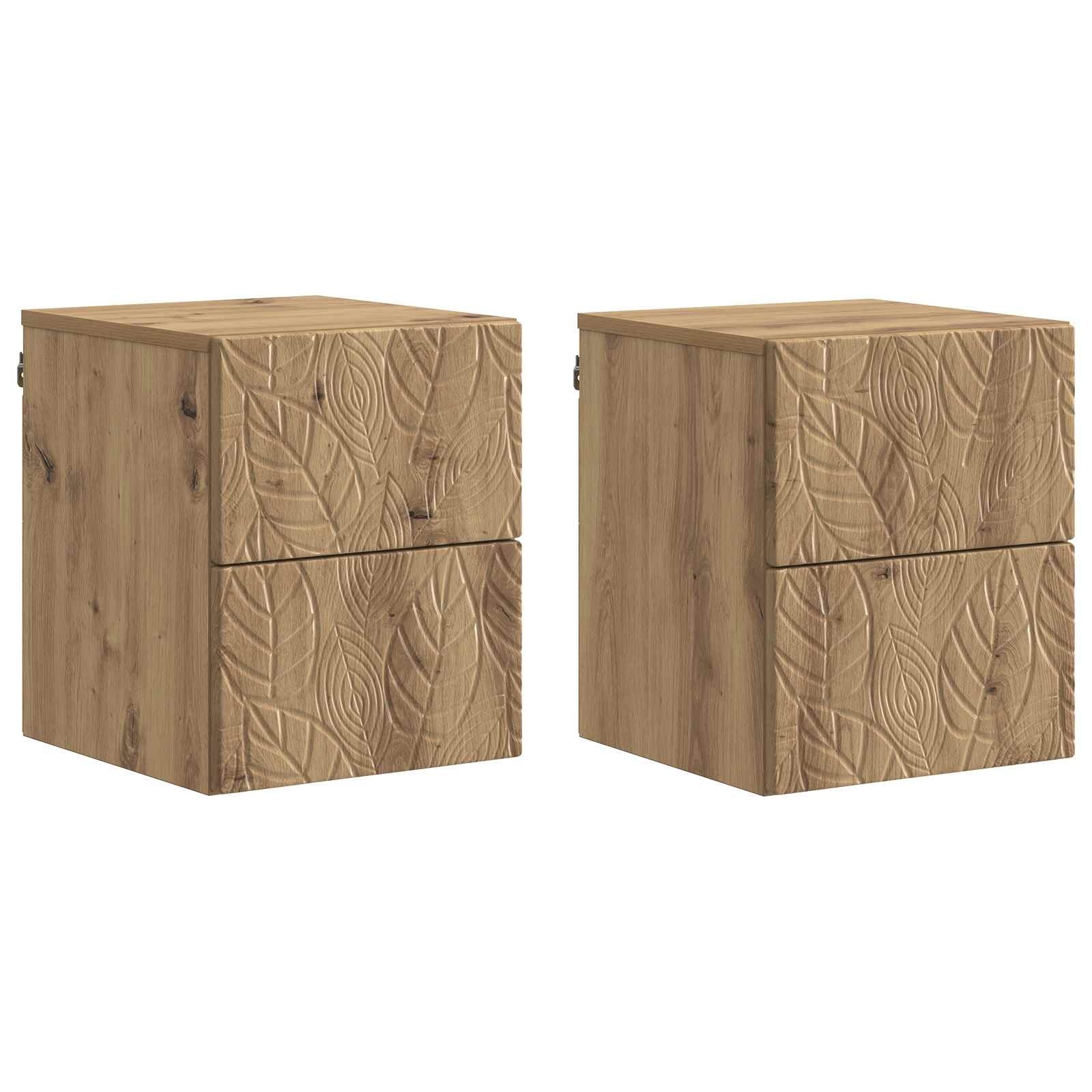 vidaXL Wisząca Szafka Nocna 2 pcs Dąb artisan 34,5 x 33 x 40 cm