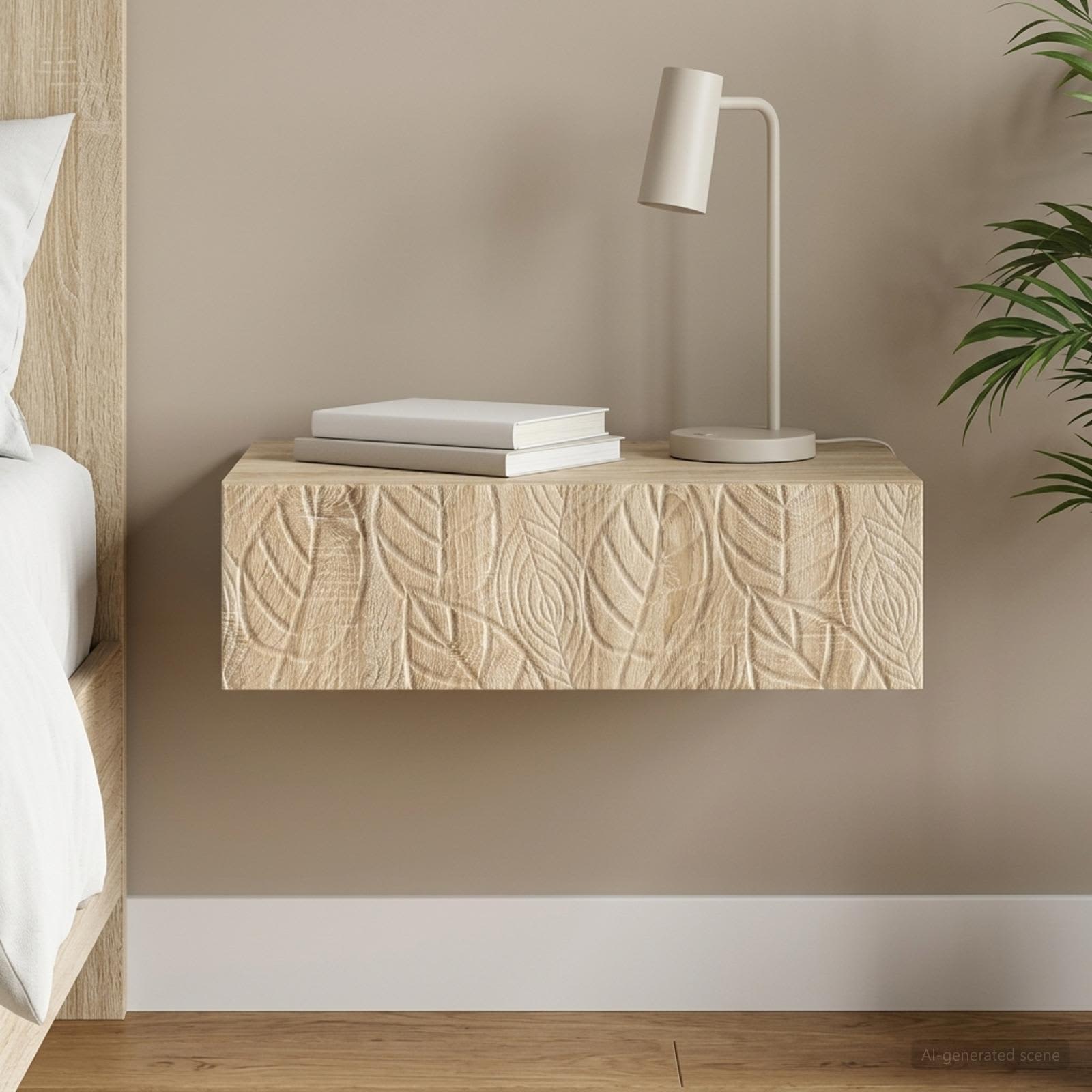 vidaXL Stolik boczny montowany na ścianie dąb Sonoma 59 x 34,5 x 17 cm