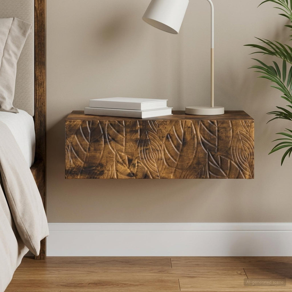 vidaXL Stolik boczny montowany na ścianie 59 x 34,5 x 17 cm